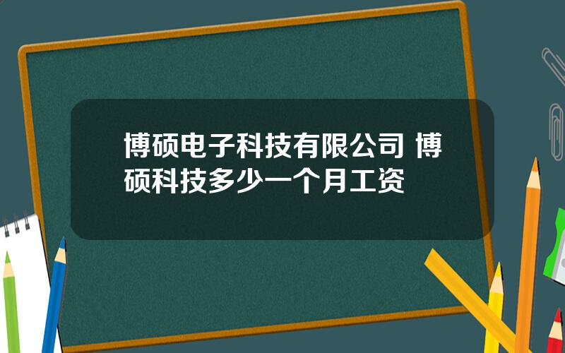 博硕电子科技有限公司 博硕科技多少一个月工资